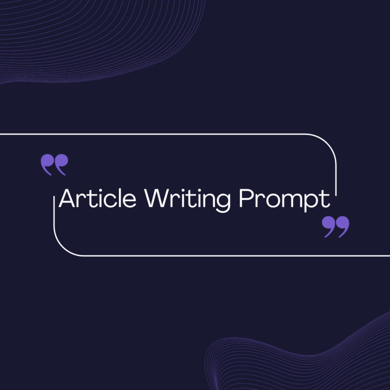 article writing prompt